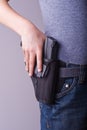 Holstered gun Royalty Free Stock Photo