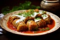 Holubtsi, Ukrainian traditional dish food stuffed cabbage rolls Royalty Free Stock Photo