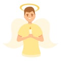 Holy angel icon, cartoon style Royalty Free Stock Photo