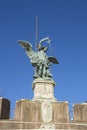 Holy Angel sculpture of the Castle of the Holy Angel. Initially built as a mausoleum for emperor and his family Royalty Free Stock Photo