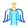 Holy angel with wings icon vector outline illustration