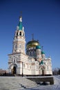 Holy Assumption Cathedral (Dormition Cathedral) on Cathedral Square in Omsk. Russia