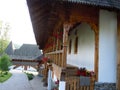 The Holy Barsana Monastery, made of stone and wood, Maramures County Royalty Free Stock Photo