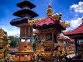 Holy Beautiful View Of Balinese Shrines In The Middle Of The Temple At Patemon Village