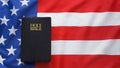 Holy Bible And American Flag Royalty Free Stock Photo