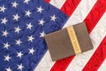 Holy bible on American Flag Royalty Free Stock Photo