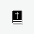 Holy bible book with cross sticker icon sign for mobile concept and web design Royalty Free Stock Photo