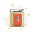 Holy bible book Easter filled outline vector icon Royalty Free Stock Photo