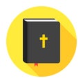 Holy Bible book icon. Flat illustration