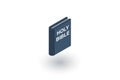 Holy Bible book isometric flat icon. 3d vector