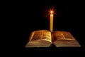 Holy Bible with candle Royalty Free Stock Photo