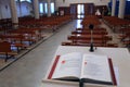 Holy Bible in the Christian Church the lectern Royalty Free Stock Photo