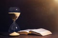 Holy Bible and Countdown Hourglass Royalty Free Stock Photo