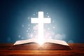 Holy bible with cross Royalty Free Stock Photo