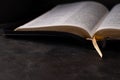 The Holy bible on dark background. Christianity concept Royalty Free Stock Photo