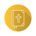 Holy Bible flat linear long shadow icon