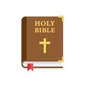 Holy bible icon in flat style. Christianity book vector illustration on isolated background. Religion sign business concept Royalty Free Stock Photo