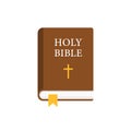 Holy bible icon in flat style. Christianity book vector illustration on isolated background. Religion sign business concept Royalty Free Stock Photo