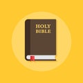 Holy bible icon in flat style. Christianity book vector illustration on isolated background. Religion sign business concept Royalty Free Stock Photo