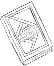 Sketch of the holy bible isolated