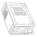 Holy Bible Isolated Coloring Page for Kids Royalty Free Stock Photo