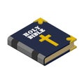 Holy Bible isometrics. Religious book. New Testament. Old psalterium god. Royalty Free Stock Photo