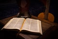 He Holy Bible on the light table Royalty Free Stock Photo