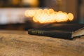 the Holy Bible in temple. Concept for faith, spirituality and religion. Peace, hope, dreams concept Royalty Free Stock Photo