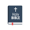 Holy Bible vector logo icon. Church bible isolated book design flat pictogram