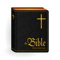 Holy Bible. Vector Vintage Leather Black Book Royalty Free Stock Photo