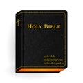 Holy Bible. Vector Vintage Leather Black Book Royalty Free Stock Photo