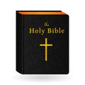 Holy Bible. Vector Vintage Leather Black Book Royalty Free Stock Photo