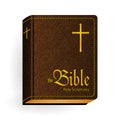 Holy Bible. Vector Vintage Leather Brown Book Royalty Free Stock Photo