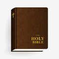 Holy Bible. Vector Vintage Leather Brown Book Royalty Free Stock Photo