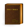 Holy Bible. Vector Vintage Leather Brown Book Royalty Free Stock Photo