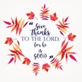 Bible verses, quote with colorful leaf design. vector illustration Royalty Free Stock Photo