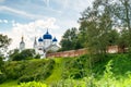 Holy Bogolyubovo Monastery in sunny summer day, Vladimir region, Russia. Royalty Free Stock Photo