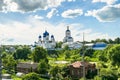 Holy Bogolyubovo Monastery in sunny summer day, Vladimir region, Russia. Royalty Free Stock Photo