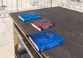 The holy books of Jews, Sidur, lie on a table near the Western Wall in the old city of Jerusalem in Israel