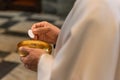 The Holy Bread in the rite of Eucharist Royalty Free Stock Photo