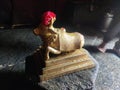 Holy bull idol of brass in the temple, also called Vrishabha or Nandi, profoundly carved and chiseled