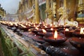 Holy candle in buddhist temple