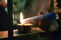 33 Holy Candles Lit from the Holy Fire of Jesus` Tomb Holy Sepulchre,Jerusalem Royalty Free Stock Photo