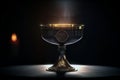 Holy chalice illuminated by divine light. Easter Communion and holy week concept. Generative ai