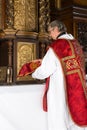 Holy chalice in tabernacle