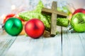 Holy Christian Cross and Christmas Holiday Theme Background