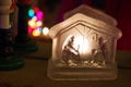 Christmas Stable Etched Glass Decoration