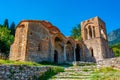 Holy Church of Agia Sophia of Mystras archaeological site in Gre Royalty Free Stock Photo