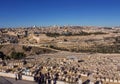 Temple Mount holy city Jerusalem view from the Oelberg on Old To Royalty Free Stock Photo