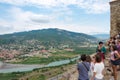 Holy city of Mtskheta view from Jvari Monastery in Mtskheta, Mtskheta-Mtianeti, Georgia. It is part of the World Heritage Site
